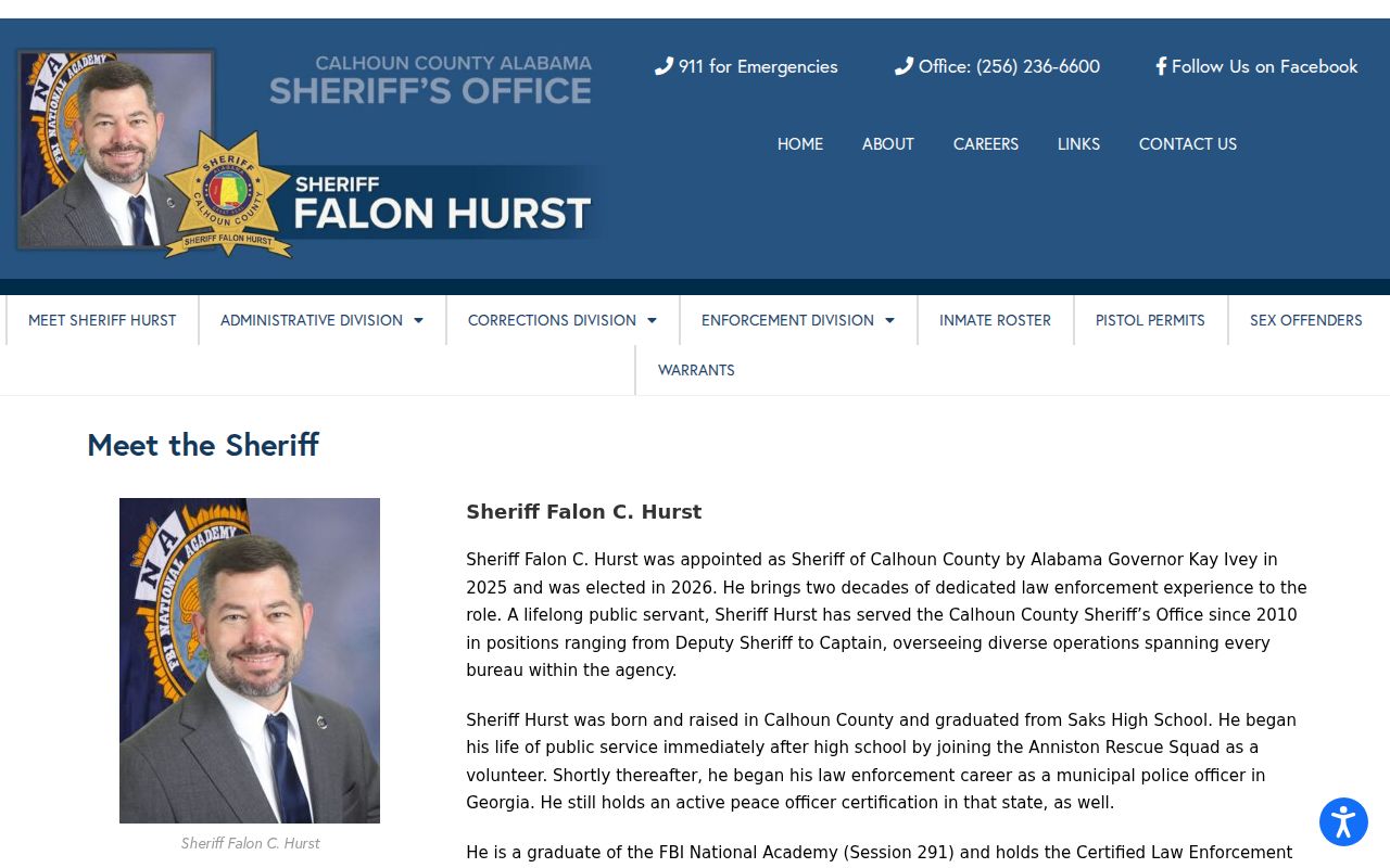 Calhoun County arrest records Sheriff Falon Hurst biography