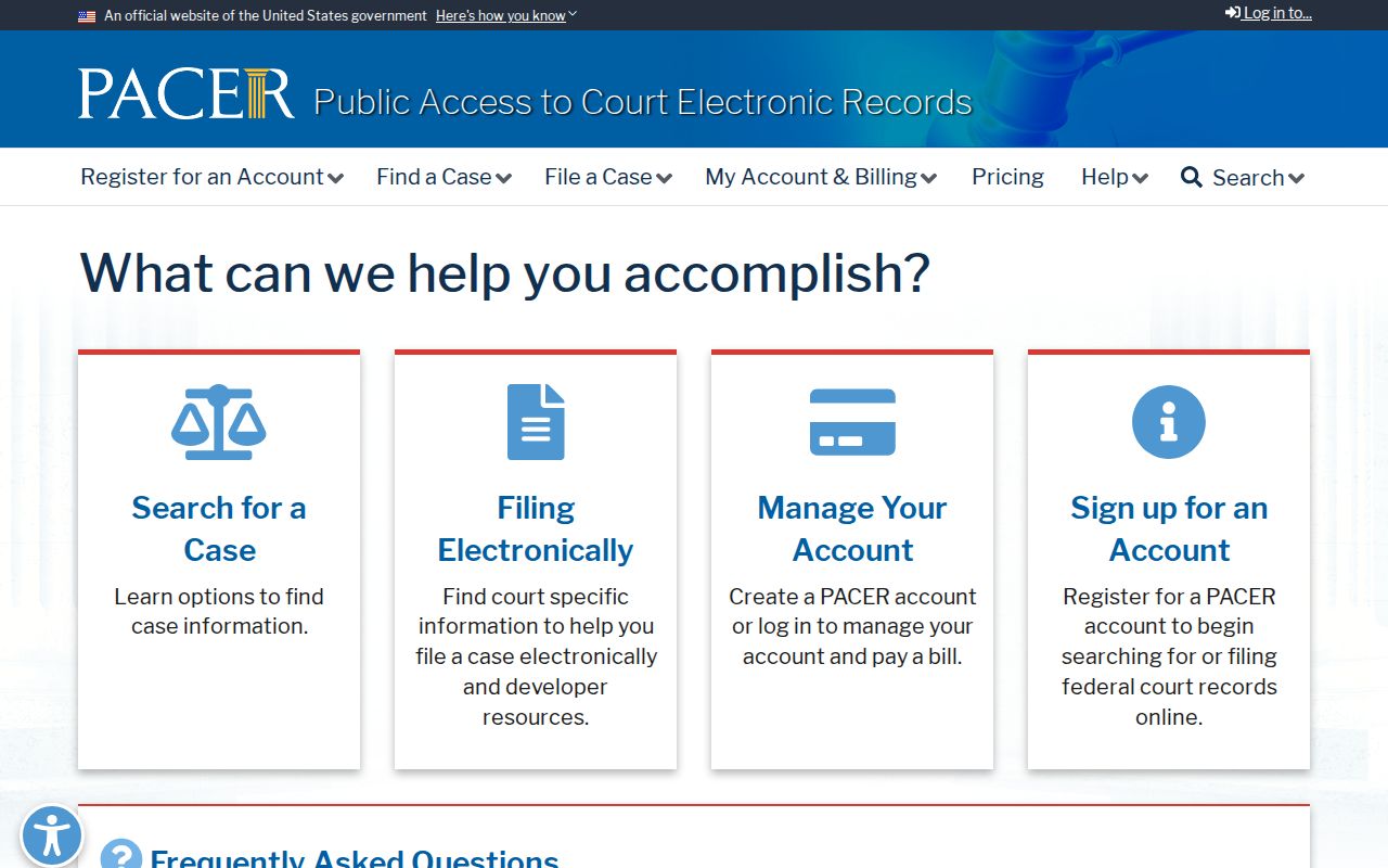 Calhoun County court dockets PACER federal search reference