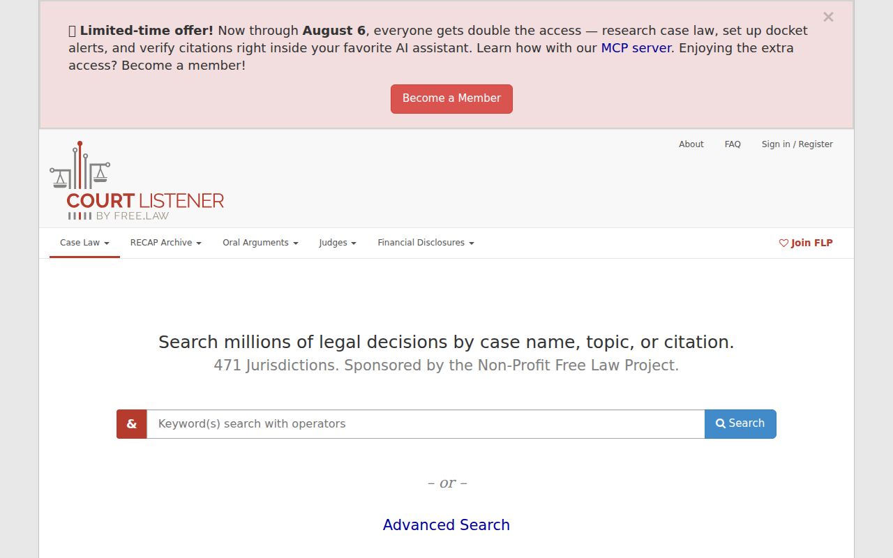 Calhoun County court records CourtListener reference screen