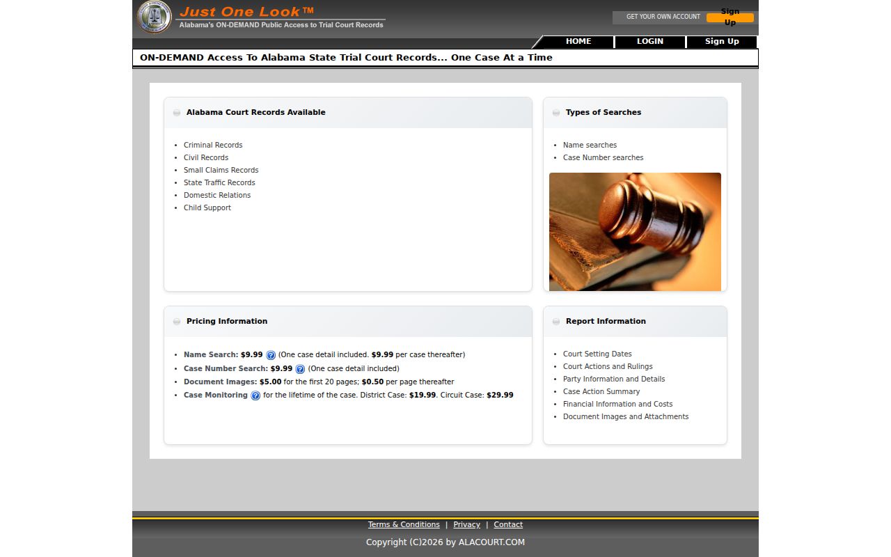Calhoun County court records AlacourtACCESS search portal