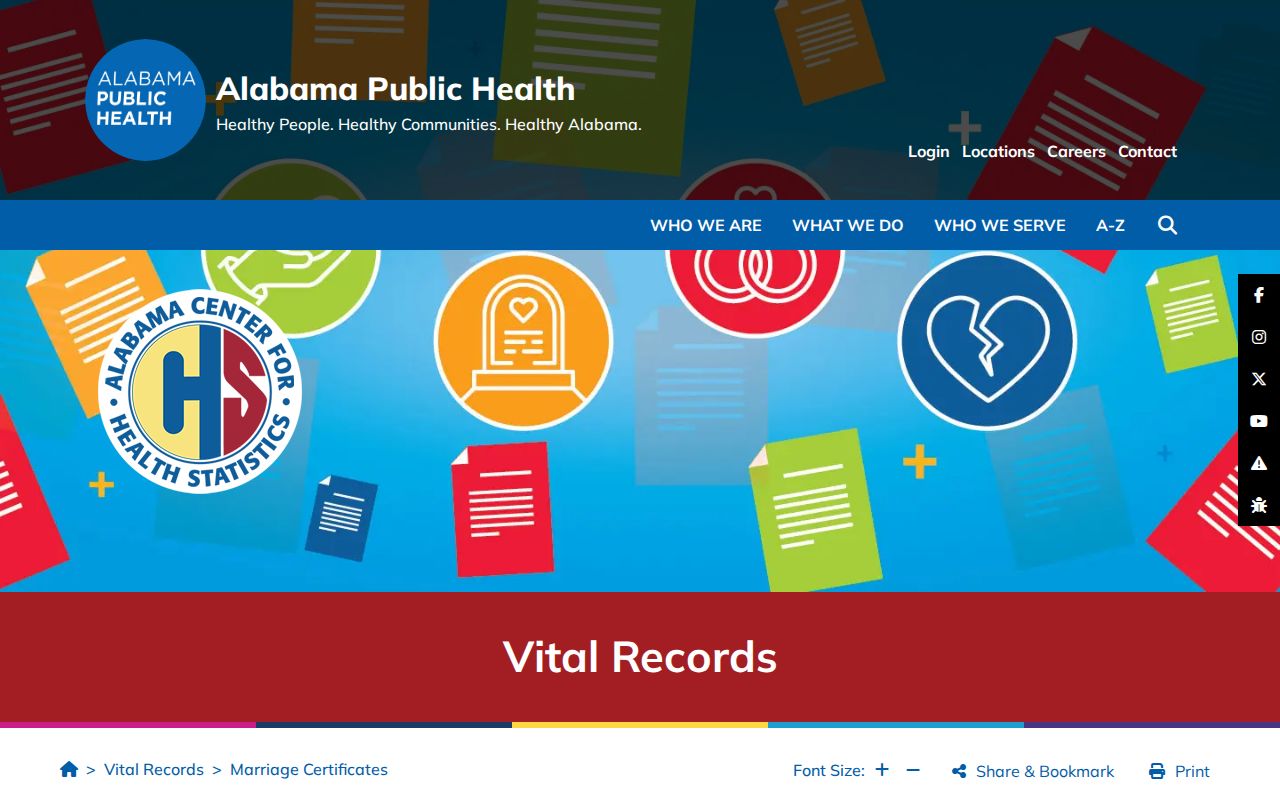 Calhoun County marriage records ADPH marriage certificate copy rules